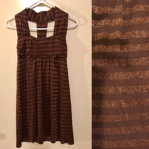 Vava by Joy Han Dresses & Skirts - NWT Gold Sparkle Striped Dress Vava Joy Han Small